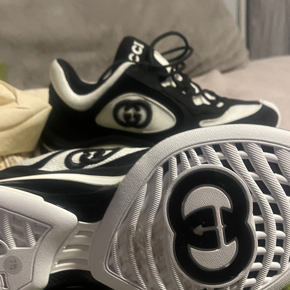 Gucci Black and White Athletic Shoes